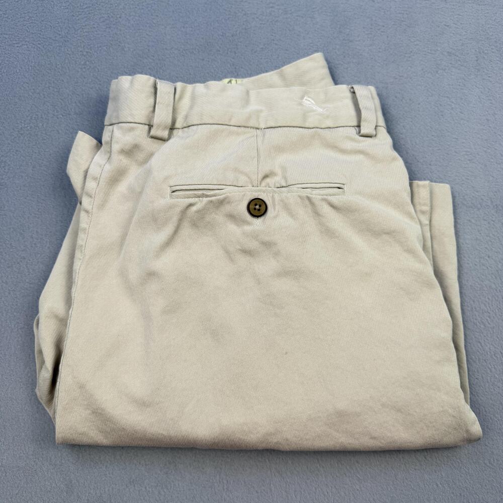 Tommy Bahama Shorts Mens 36 Beige Chino Silk Cotton Flat Front Summer Casual